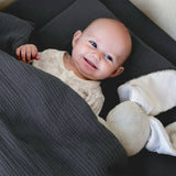 Blue Grey Muslin Cot Duvet