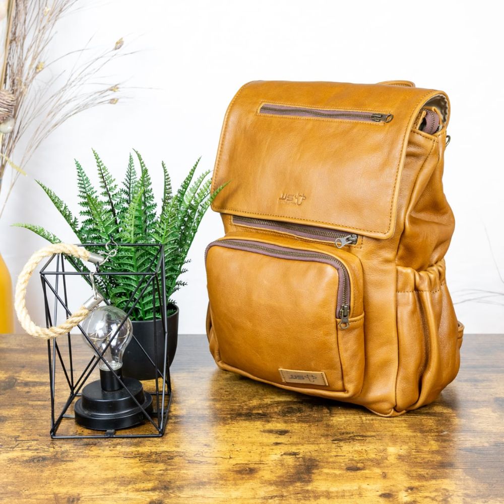 JJ's Leather Medium Leather Nappy Bag