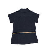 Girls Button Down Denim Dress With Belt