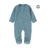 Boki Organic Cloudy Sky Rib Zipsuit with Footies & Mittens