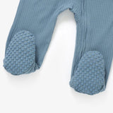 Boki Organic Cloudy Sky Rib Zipsuit with Footies & Mittens