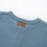 Boki Organic Cloudy Sky Rib Zipsuit with Footies & Mittens