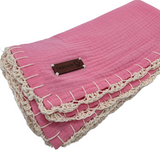 Thick Crotchet Border Muslin Swaddle