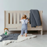 Blue Grey Muslin Cot Duvet