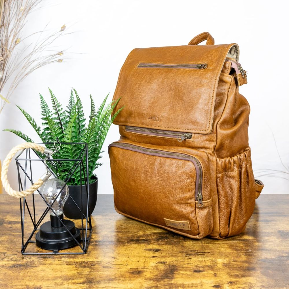 JJ's Leather Medium Leather Nappy Bag