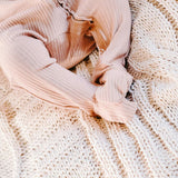 Boki Organic Oatmeal Rib Zipsuit with Footies & Mittens