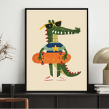Skateboard Crocodile Wall Art