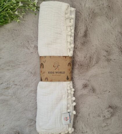 Cheese Muslin Blanket with White Border