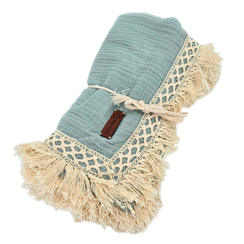Boho Fringe Muslin Swaddle
