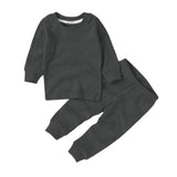 Boki Organic Rib Slate Grey Long Sleeve Pyjamas Set