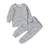 Boki Organic Rib Light Grey Long Sleeve Pyjamas Set