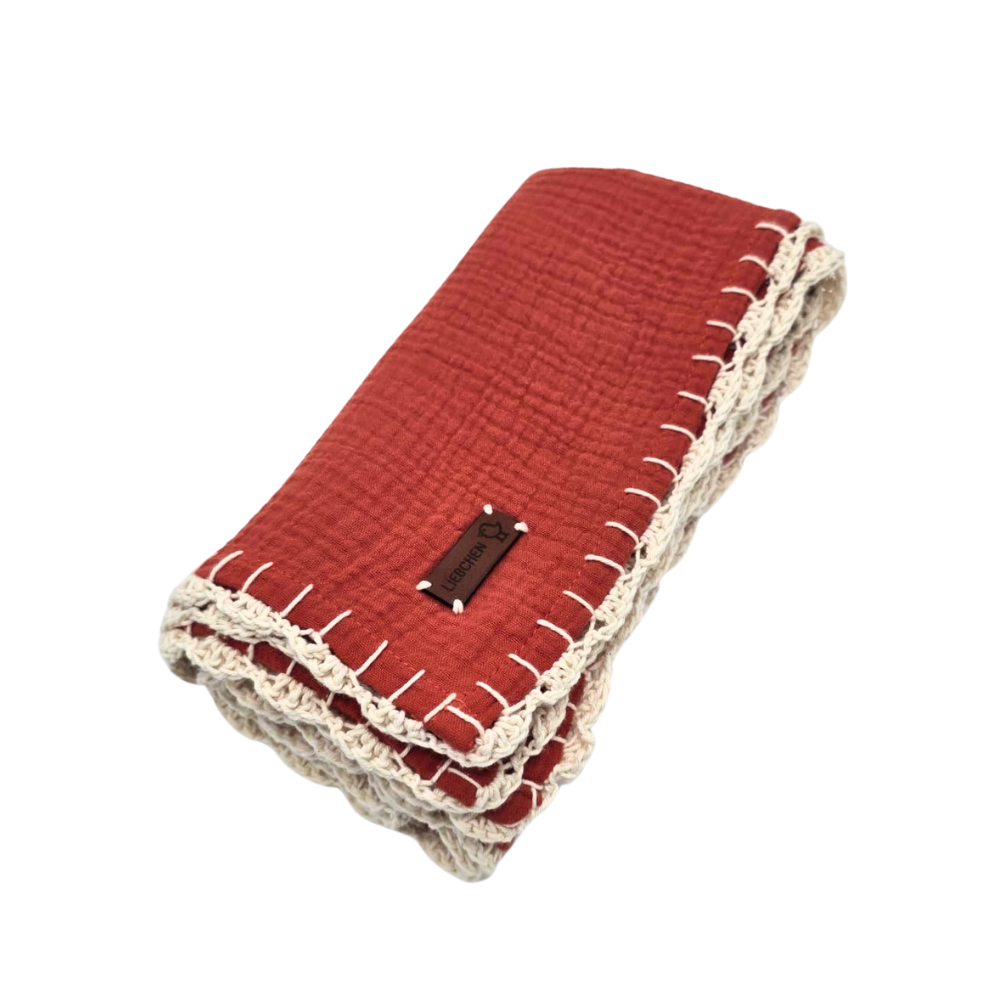 Thick Crotchet Border Muslin Swaddle