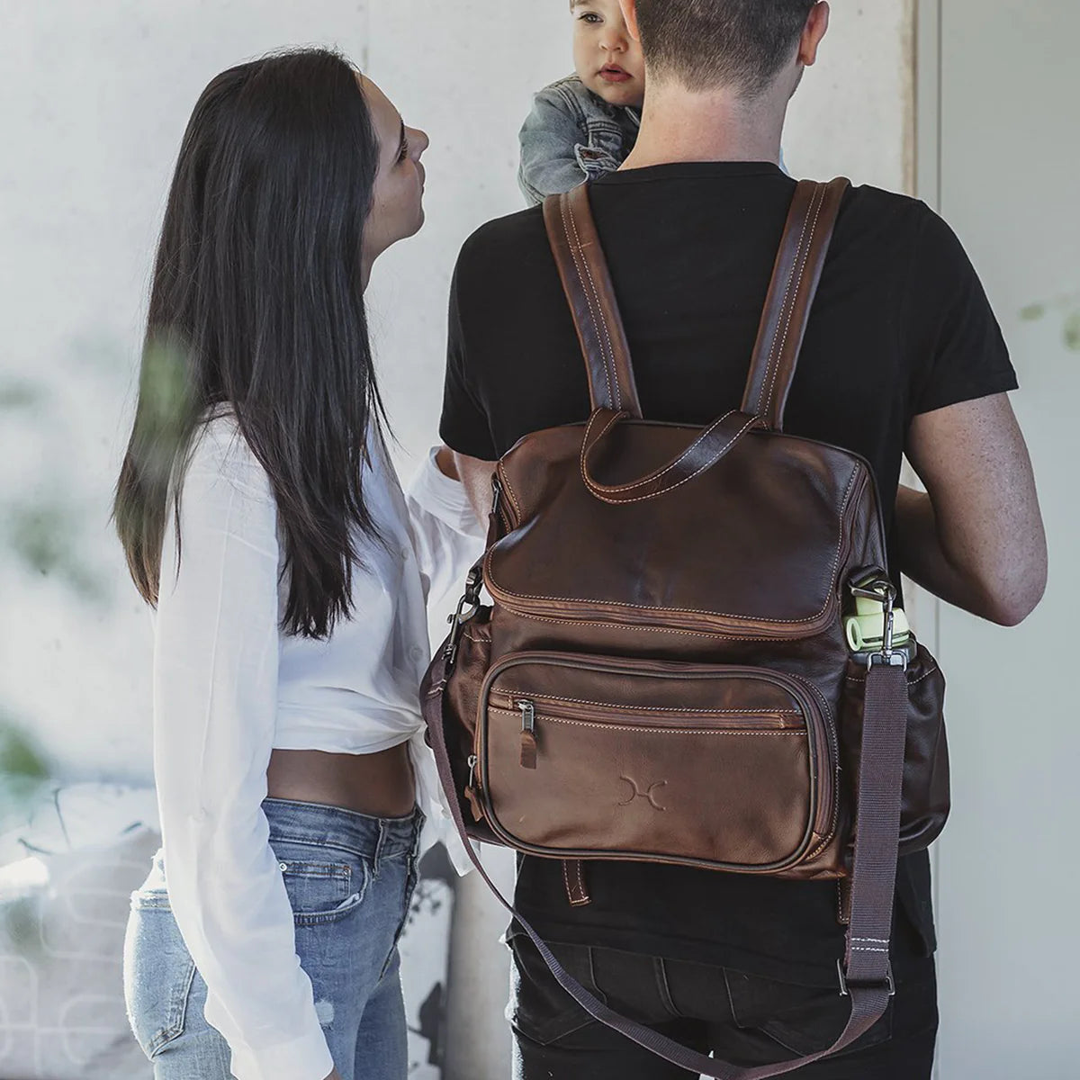 Thandana - Baby Nappy Backpack Leather