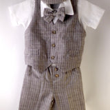 Meerkat White Short Sleeve Formal Onesie