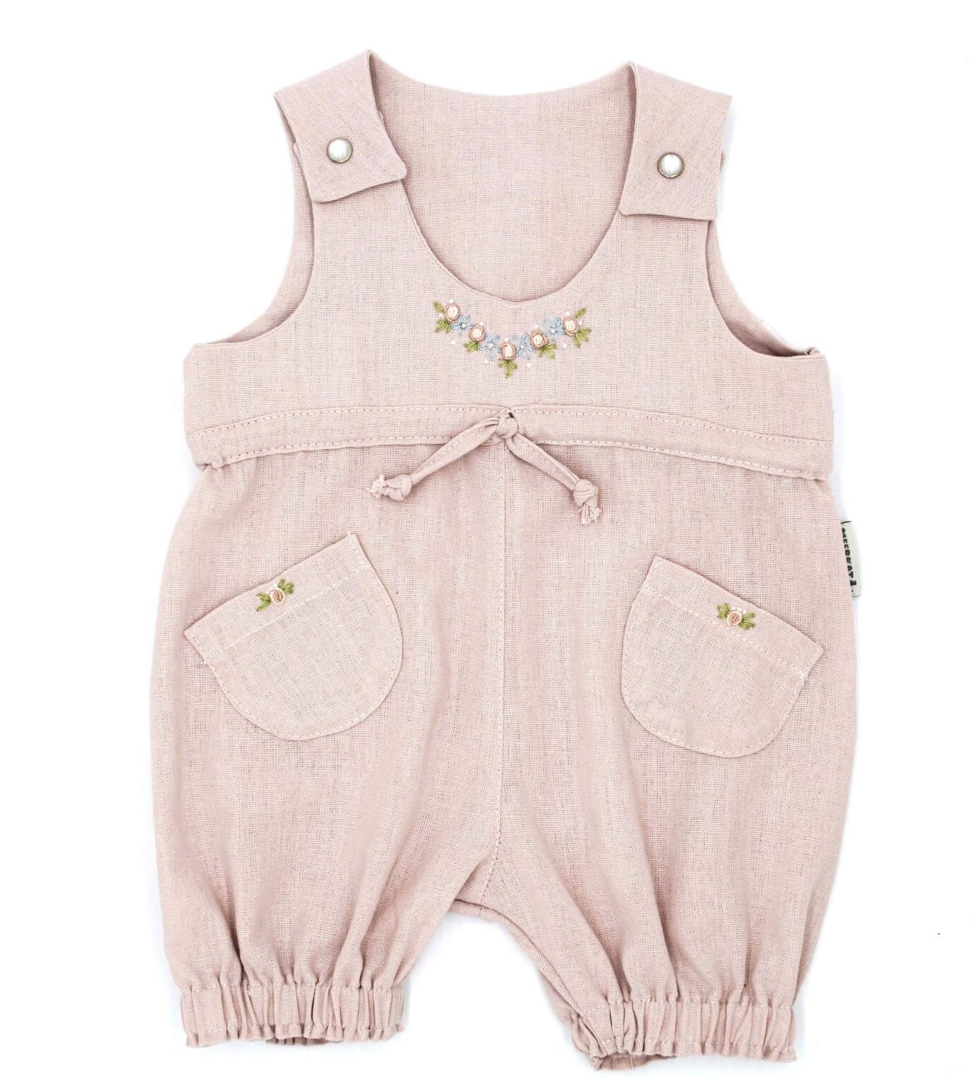 Meerkat Pink Linen Dungaree