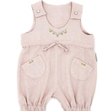Meerkat Pink Linen Dungaree