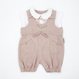 Meerkat Pink Linen Dungaree