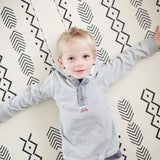 Tayla Jean Tribal Pattern in Cream White Tile Play Mat