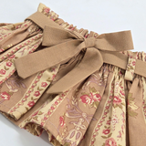 Nika Couture Vintage Beige Stripe Skirt & Headband Set