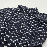 Nika Couture Black with White Birds Short Sleeve Onesie
