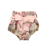 Just Chillin' - Diaper Cover Floral Peach Bow