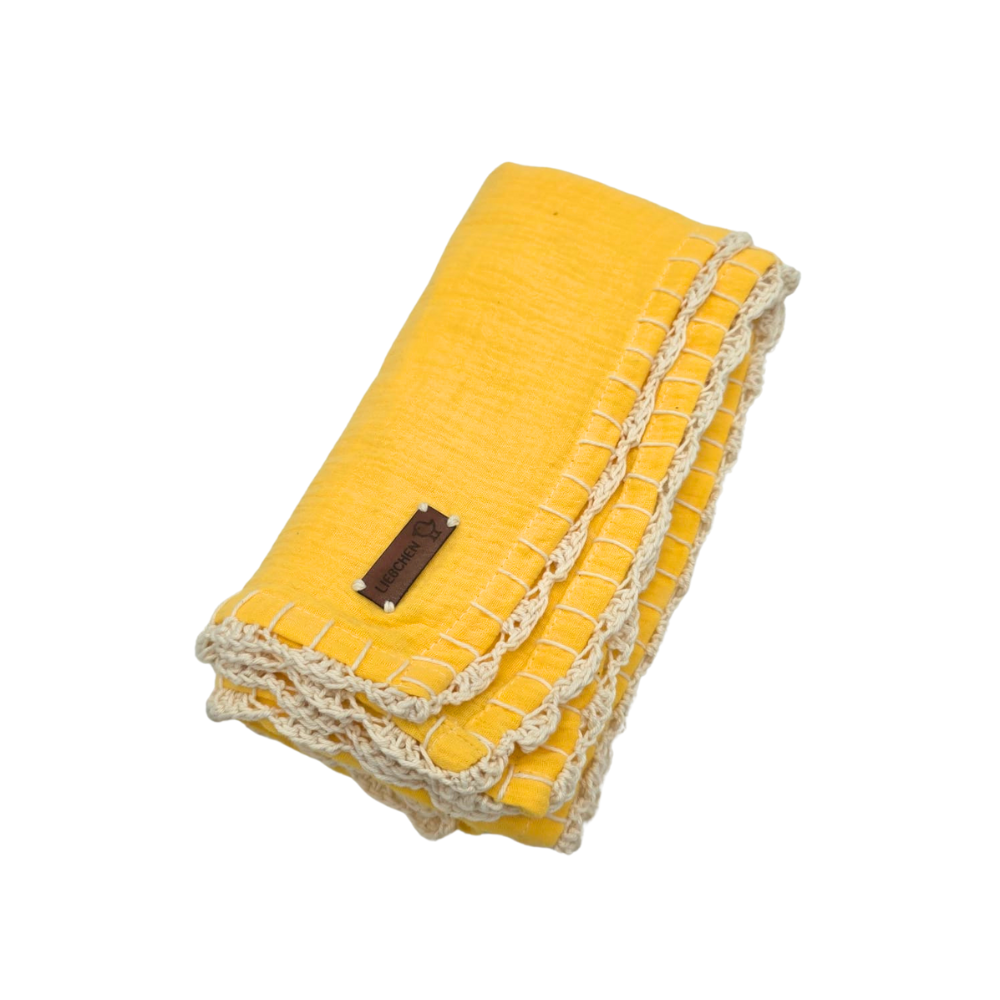 Thick Crotchet Border Muslin Swaddle