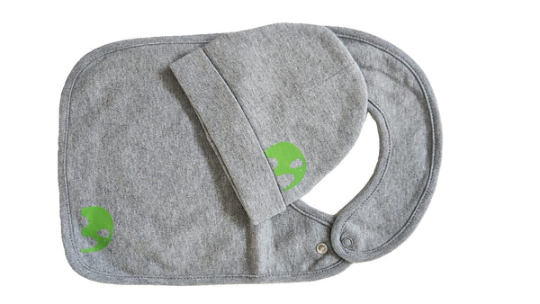 Ingane Elephant Print Hat & Bib Set
