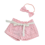Nika Couture Pink Polka Dot Shorts & Headband Set
