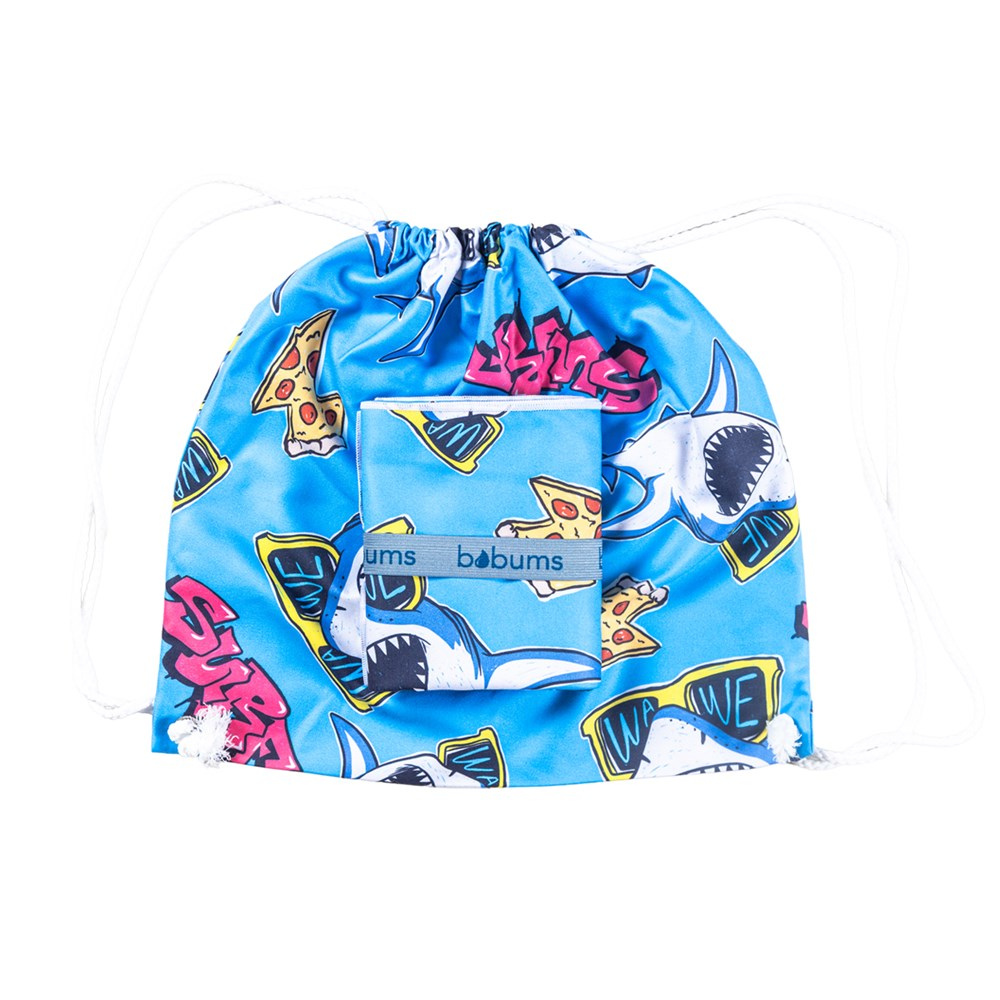 Bobums Kids Printed Towel & Backpack Set