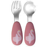 Star Sweeper - Silicone and Stainless Steel Cutlery Dusty Rose Swan Ivy