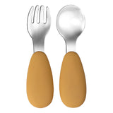 Silicone and Stainless Steel Cutlery Honey Gold