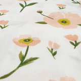 Baby Peach Flower Bamboo Swaddle
