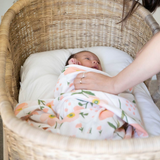 Baby Peach Flower Bamboo Swaddle
