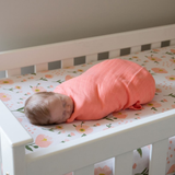 Baby Peach Flower Bamboo Swaddle
