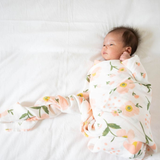 Baby Peach Flower Bamboo Swaddle